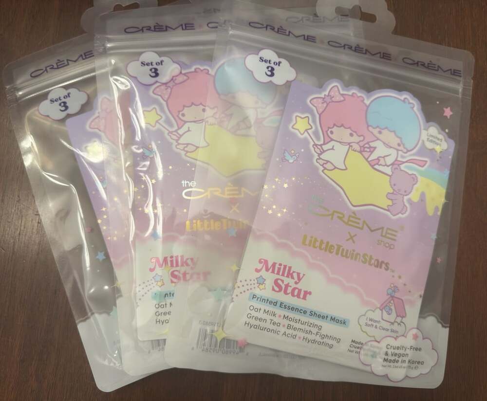 The Crème Shop x Little Twin Stars Milky Star Printed Essence Sheet Mask Set of
